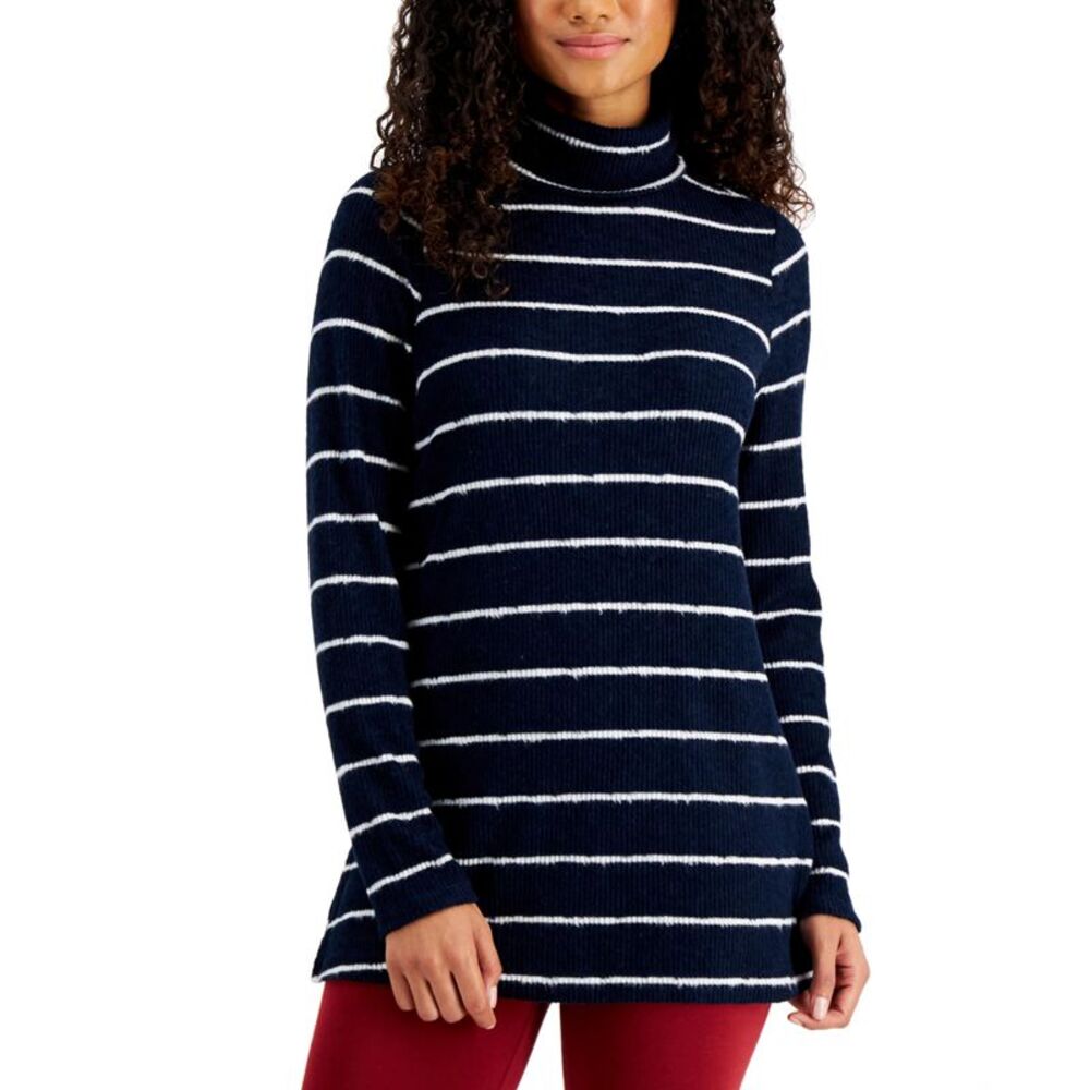 Style & Co Striped Rib Knit Tunic Top - Picture 3 of 4
